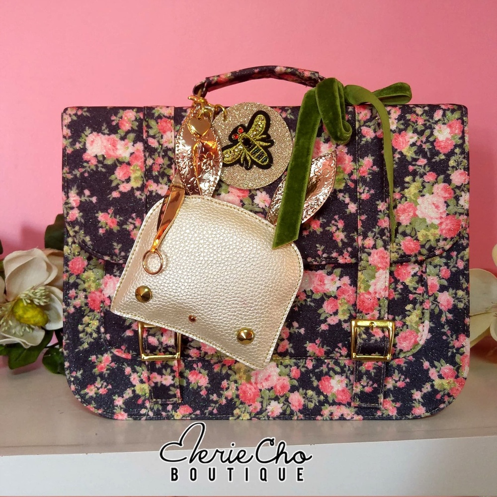 NEW Floral briefcase style handbag